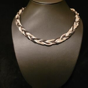 Estate Mesh Braided Three Tone Necklace
